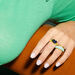 Anillo fino ELO - Verde agua / dorado - Anillos  | Agatha
