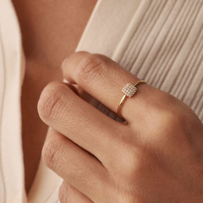 Anillo fino GLORIA - Cristal / Dorado - Anillos  | Agatha