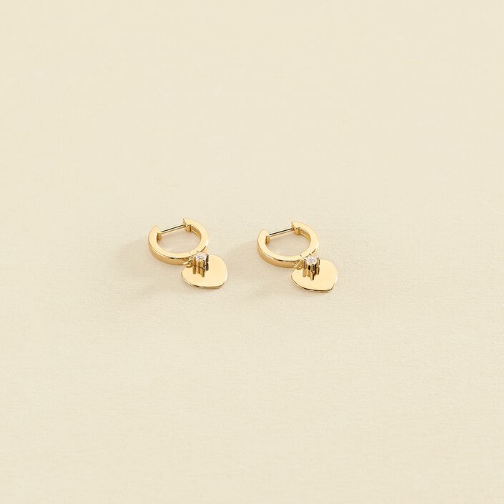 Criollas CORAZON - Cristal / Dorado - Pendientes  | Agatha
