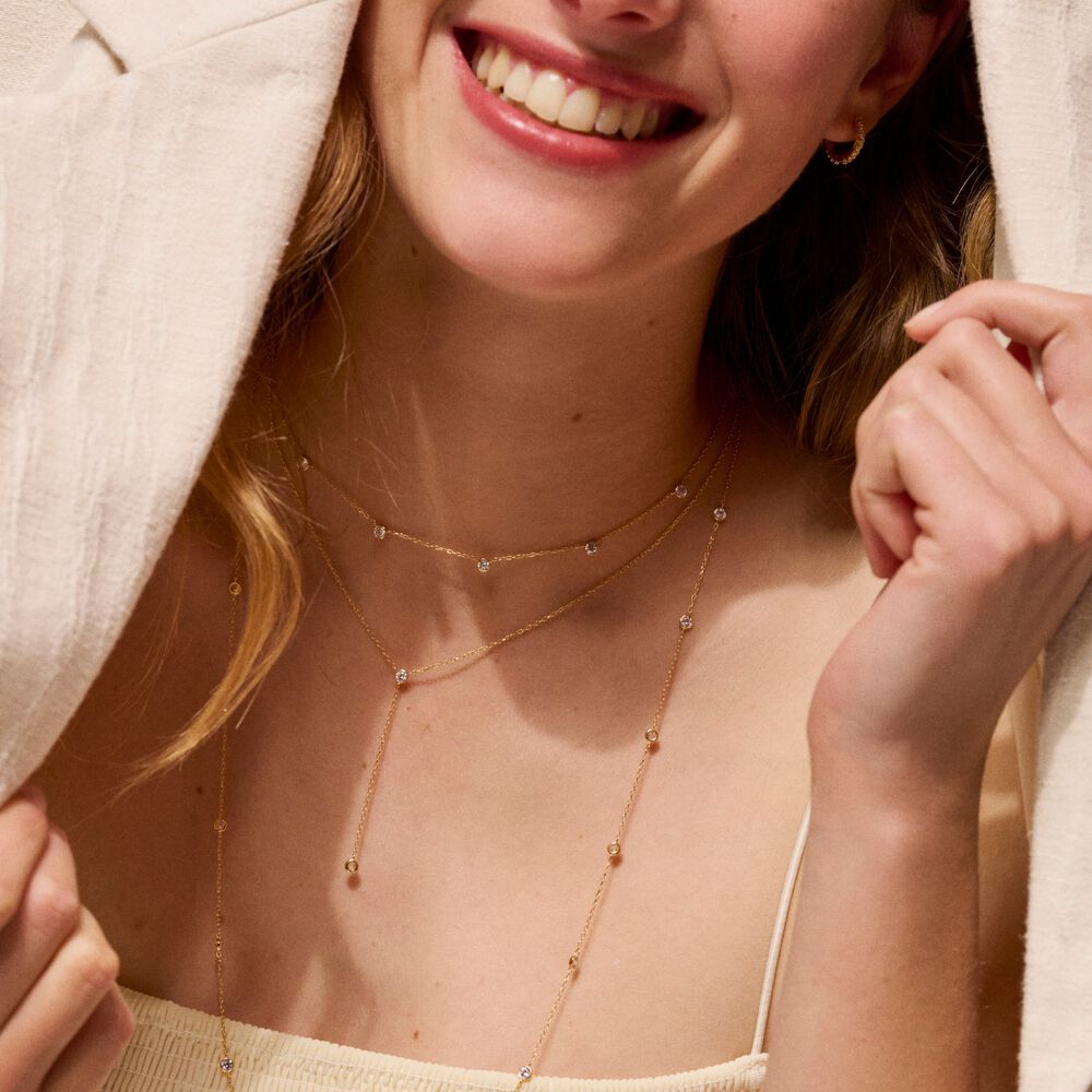 Collar corto NEC8BRILLANT - Cristal / Dorado - Collar corto  | Agatha