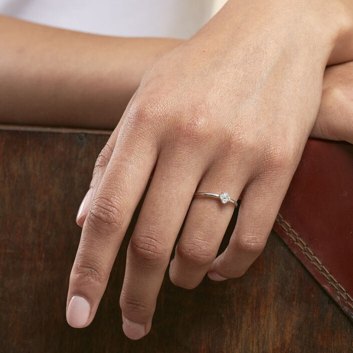 Anillo fino BELOVED - Cristal / Plateado - Anillos  | Agatha