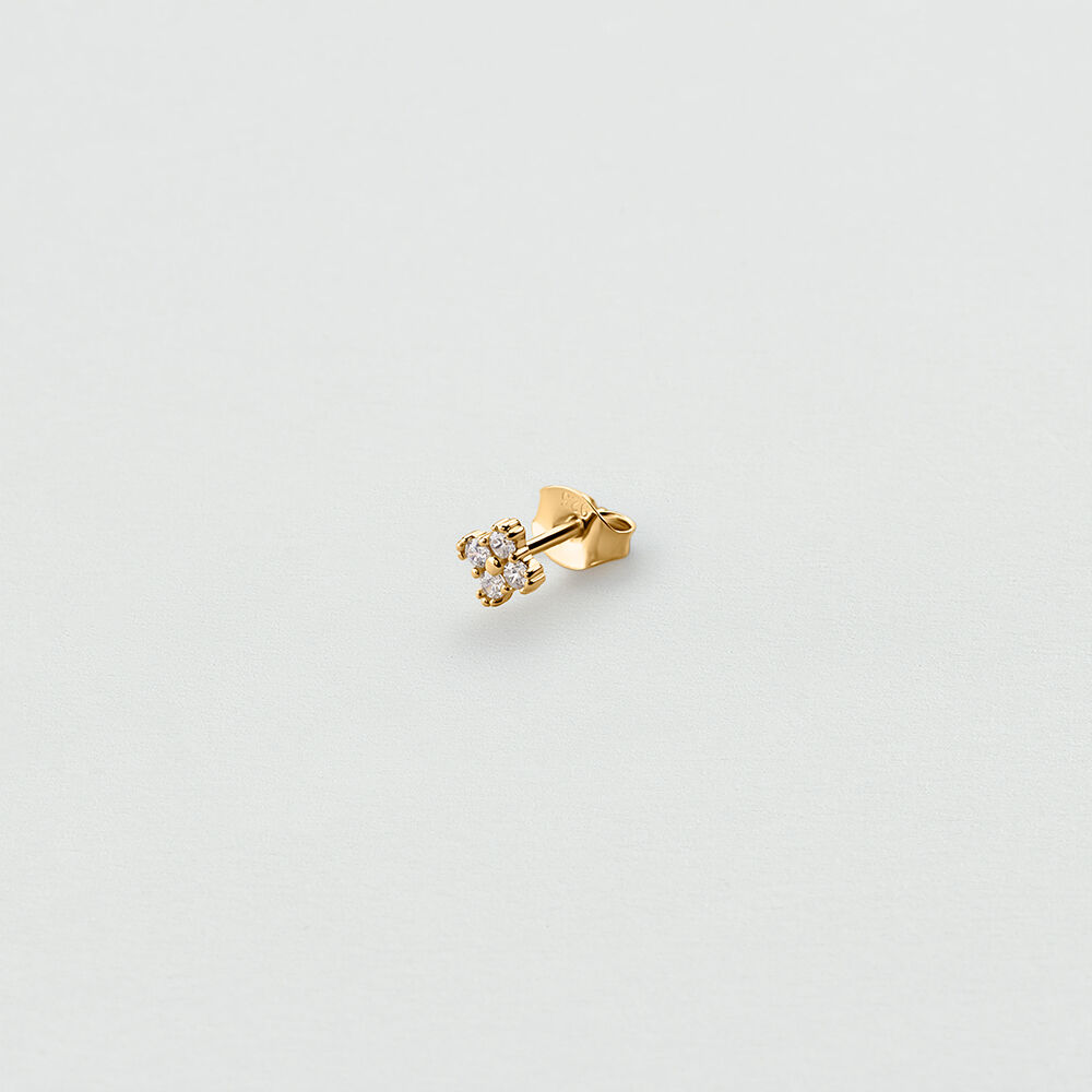 Pendiente corto individual MIX & MATCH - Cristal / Dorado - Pendientes cortos  | Agatha