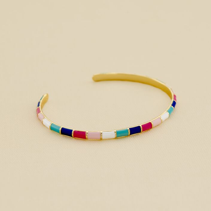 Pulsera rígida BONHEUR - Rosa/blanco/azul - Pulseras  | Agatha