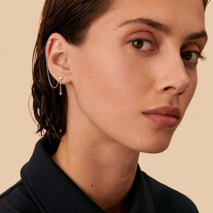Ear cuff AMAS - Cristal / Plateado - Piercings  | Agatha