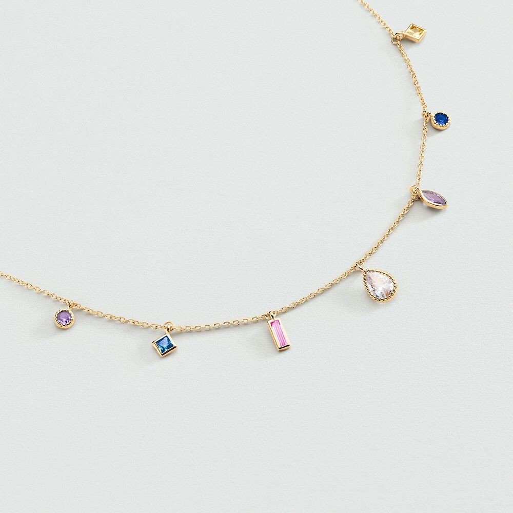 Collar corto RAINBOW - Multicolor / Oro - Collar corto  | Agatha