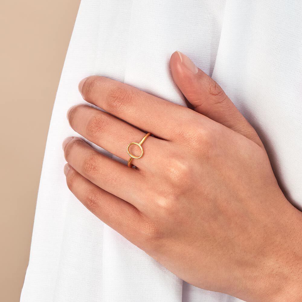 Anillo fino LETTRE O - Dorado - Anillos  | Agatha