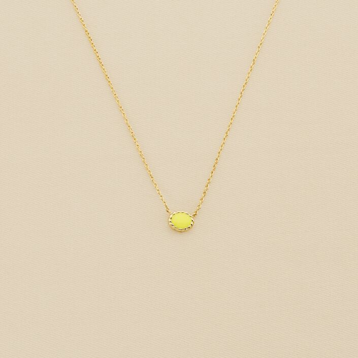 Collar corto ATMA - Amazonite/ amarillo - Collares  | Agatha