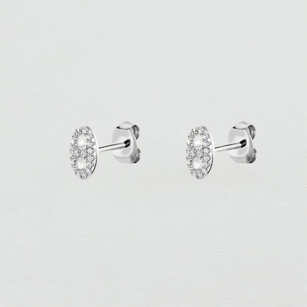 Pendientes cortos ETREINTE - Cristal / Plateado -   | Agatha