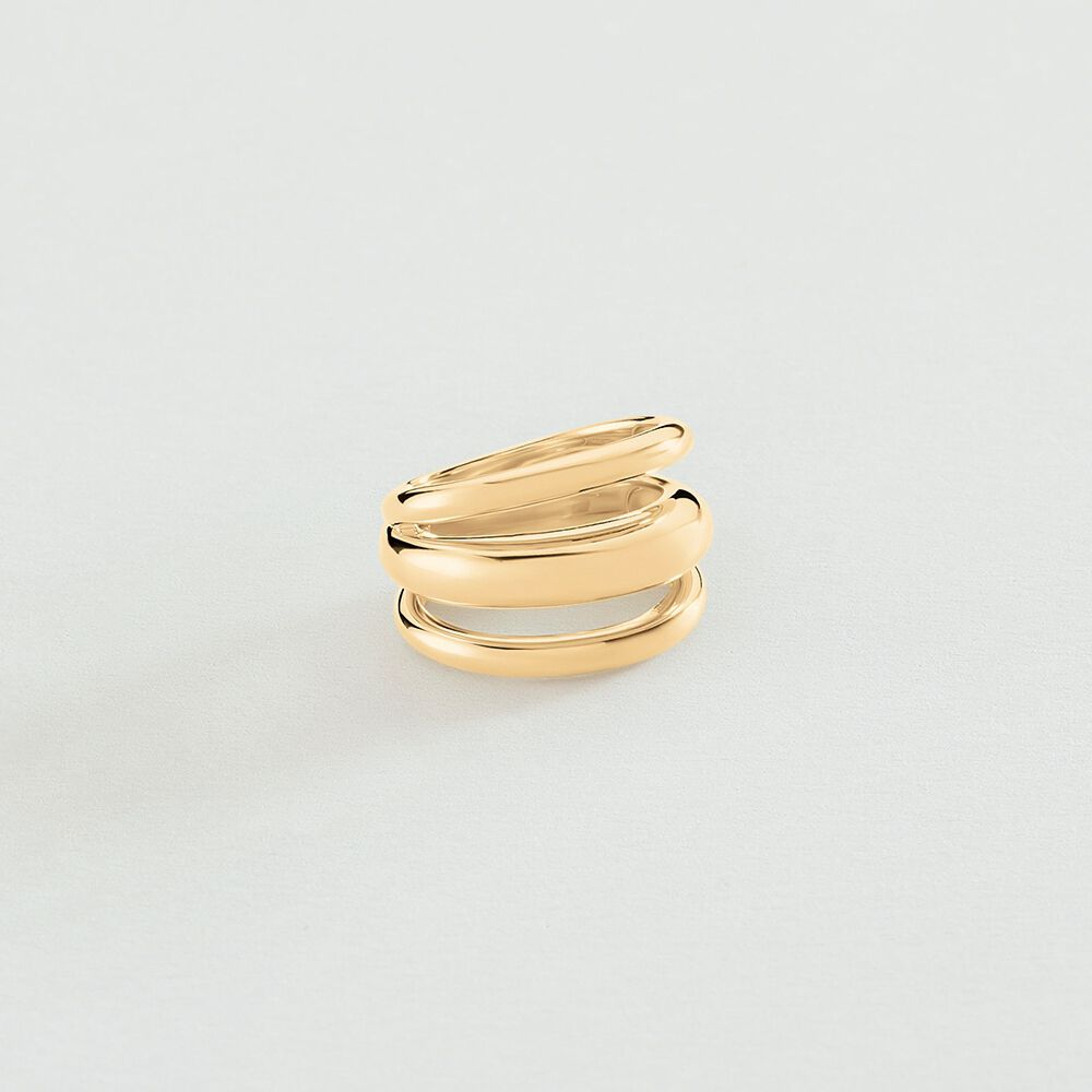 Anillo ancho TRIJONC - Dorado - Anillos de fantasía  | Agatha