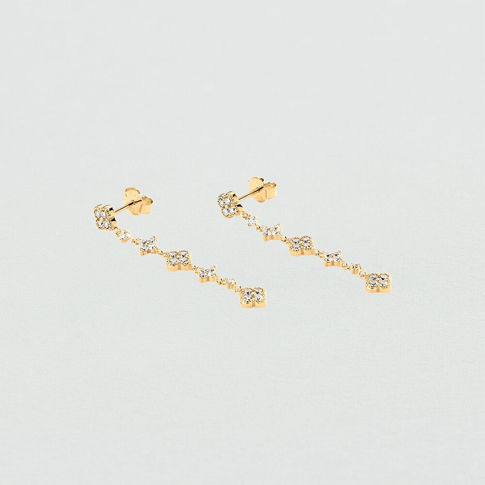 Pendientes largos BELOVED - Cristal / Dorado - Pendientes de fantas&iacute;a  | Agatha