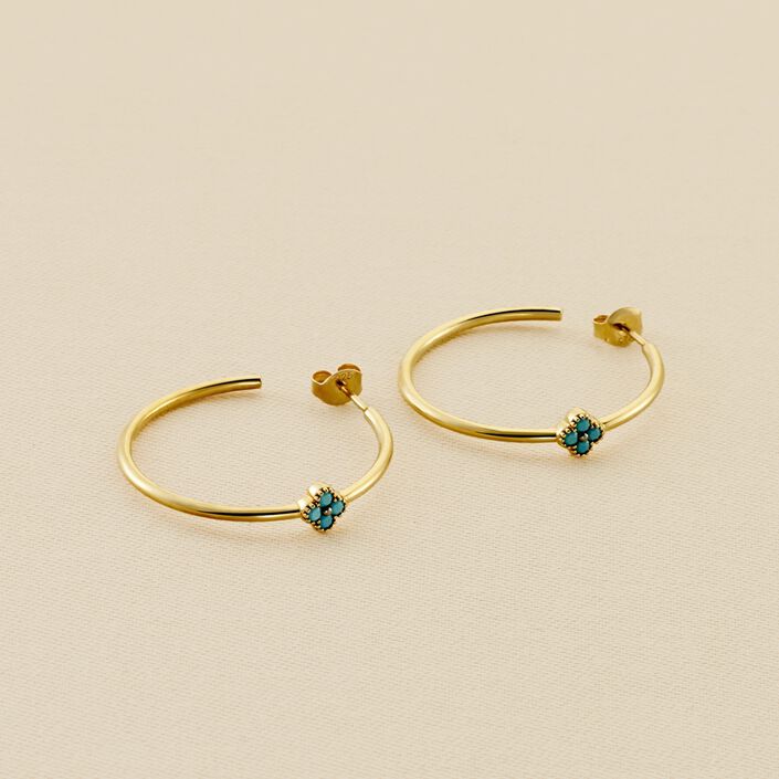 Criollas BELOVED - Turquesa / Oro - Pendientes  | Agatha
