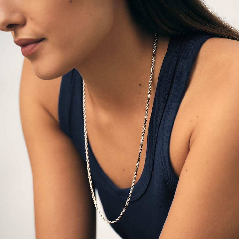 Collar largo CADENA CUERDA - Plateado - Collar largo  | Agatha