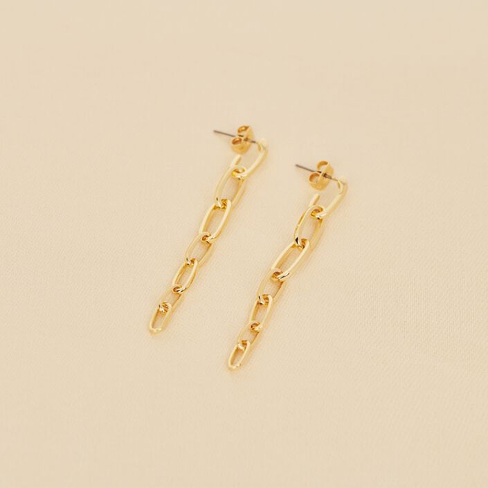 Pendientes largos CHAIN - Dorado - Pendientes  | Agatha
