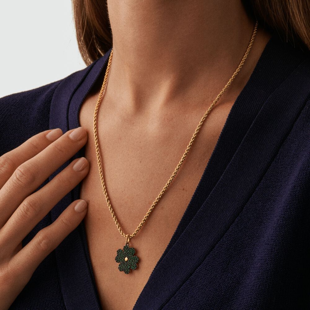 Colgante TR&Eacute;BOL - Verde / Dorado - Colgante  | Agatha