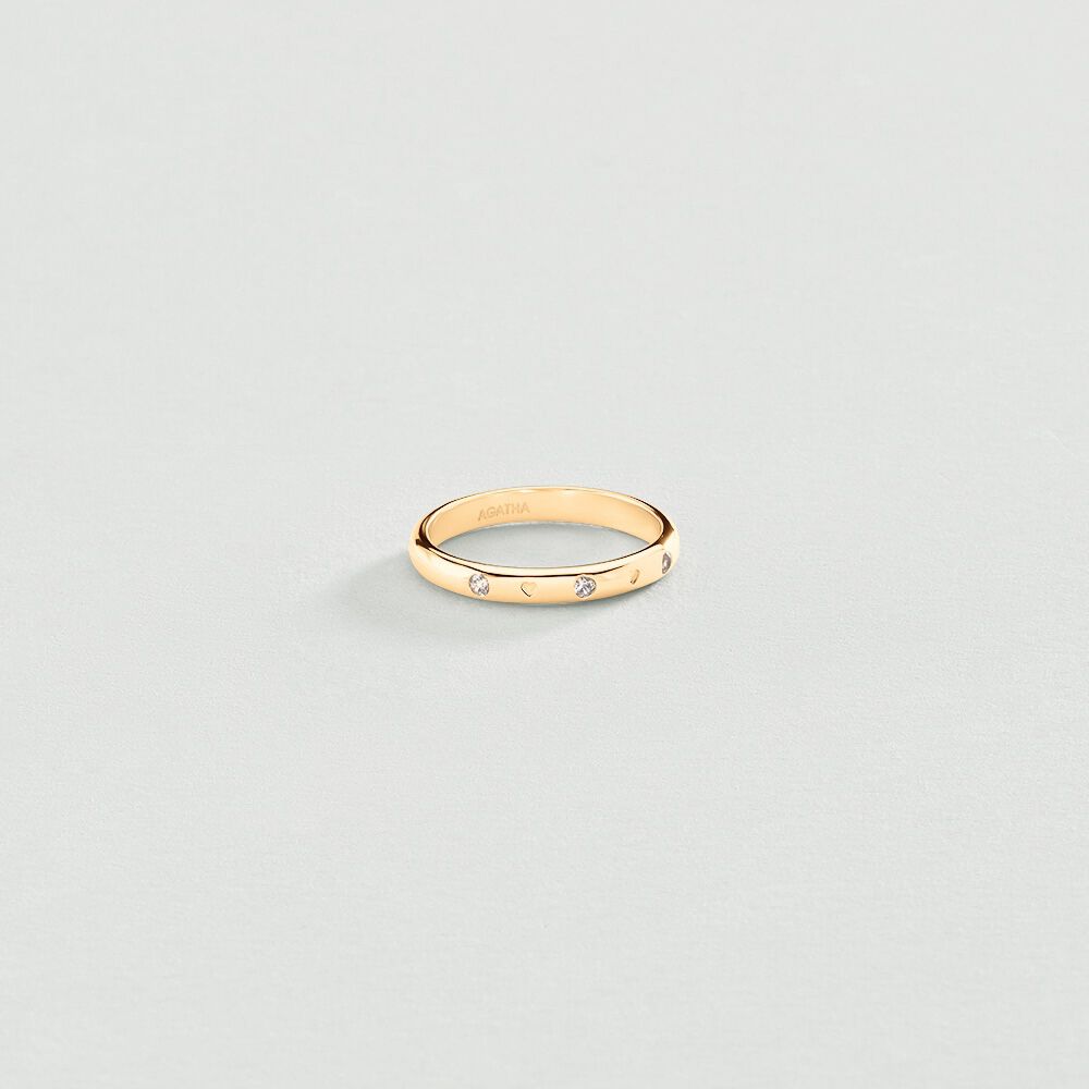Anillo fino ALIANZA - Cristal / Dorado - Anillos de fantasía  | Agatha