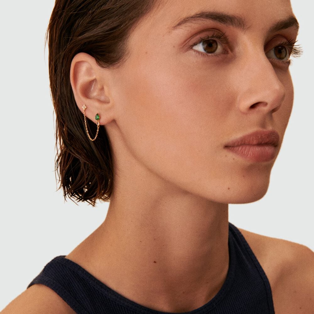 Piercing mini ASTRAL - Verde / Dorado - Piercings  | Agatha