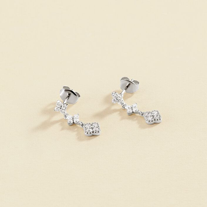 Pendientes largos BELOVED - Cristal / Plateado - Pendientes  | Agatha