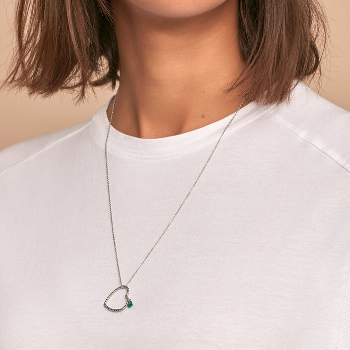 Collar midi BEGUIN - Verde / Platato - Collares  | Agatha