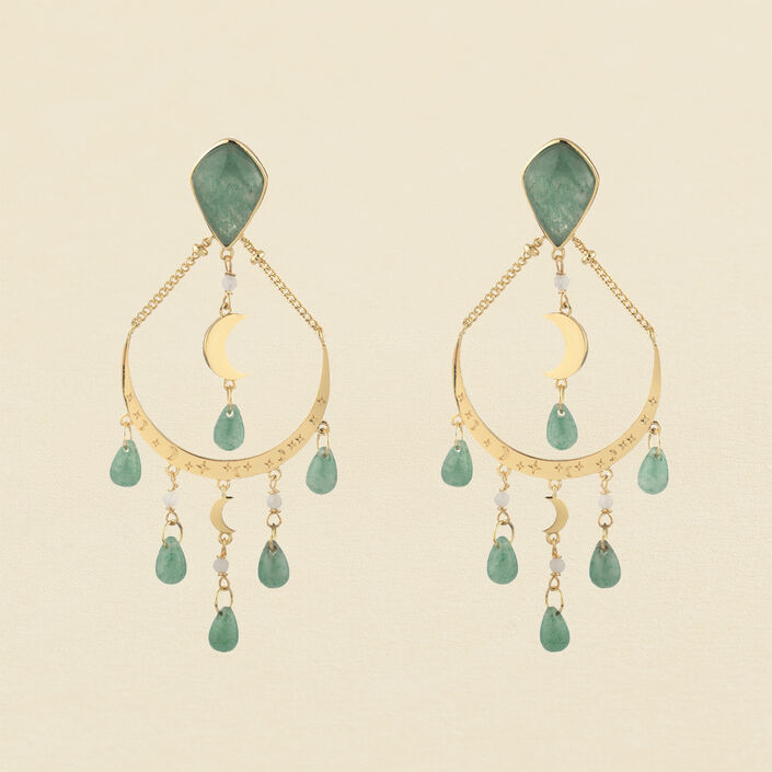 Pendientes largos MOONLIGHT - Aventurine - Pendientes  | Agatha