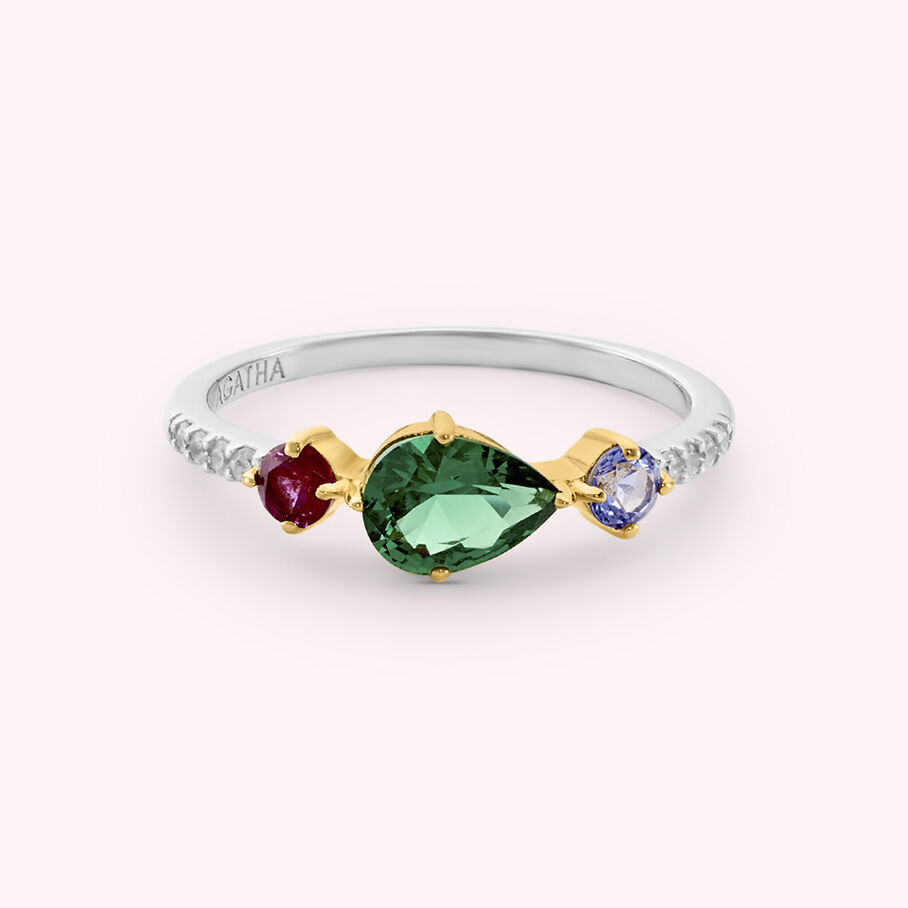 Anillo fino ASTRE - Multicolor / Oro - Anillos  | Agatha
