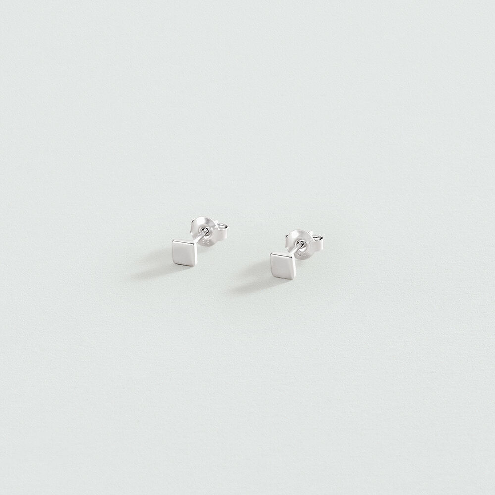 Pendientes cortos LOSANGE - Plata - Pendientes cortos  | Agatha