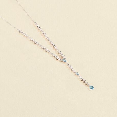 Collar midi JACKIE - Plata / Azul aguamarina - Collares  | Agatha
