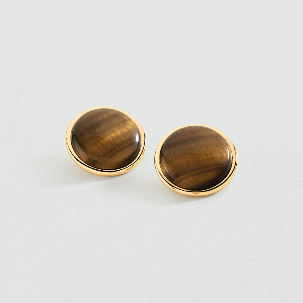 Pendientes cortos OVERSIZE BATIGNOLLES - Marr&oacute;n / Dorado - Pendientes cortos  | Agatha