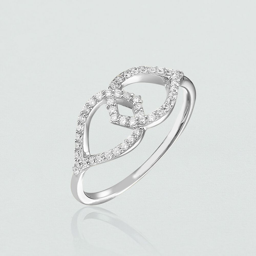 Anillo fino LARMA - Cristal / Plateado -   | Agatha