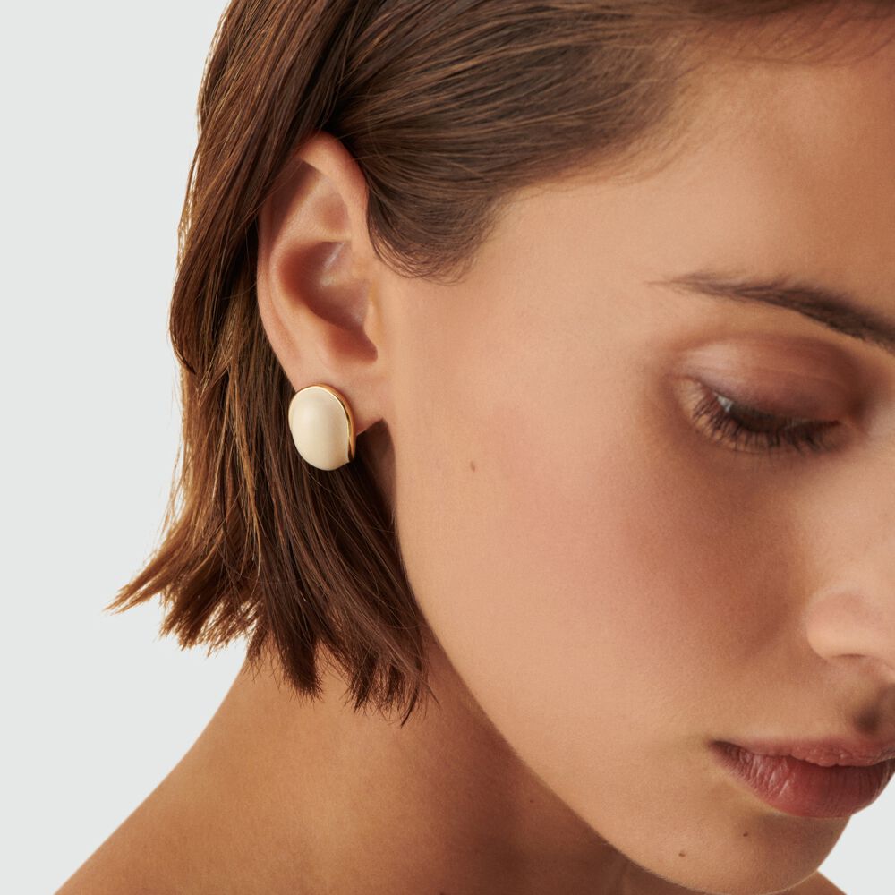 Pendientes largos N-13 - Marfil / Oro - Pendientes de fantas&iacute;a  | Agatha