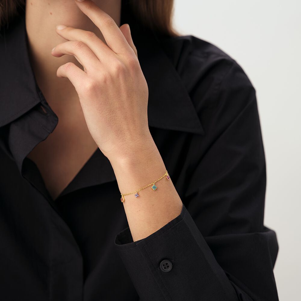 Pulsera de cadena BELOVED - Multicolor / Oro - Pulsera de cadena  | Agatha