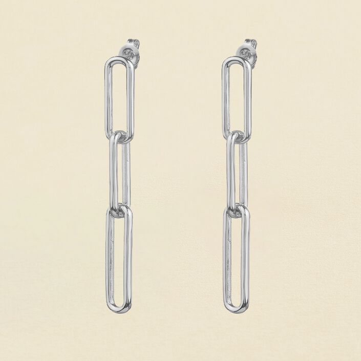 Pendientes largos ABBA - Plateado - Pendientes  | Agatha