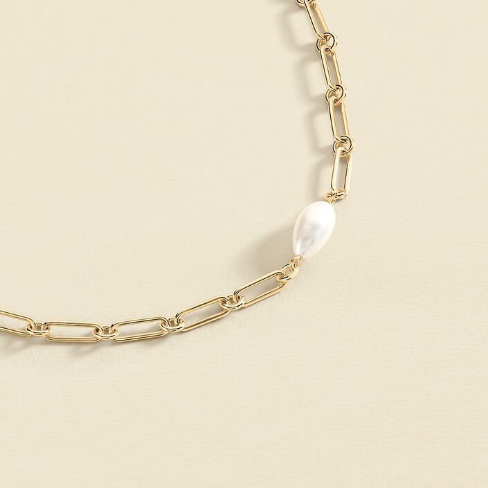 Collar corto IDYLLE - Perla / Oro - Collares  | Agatha