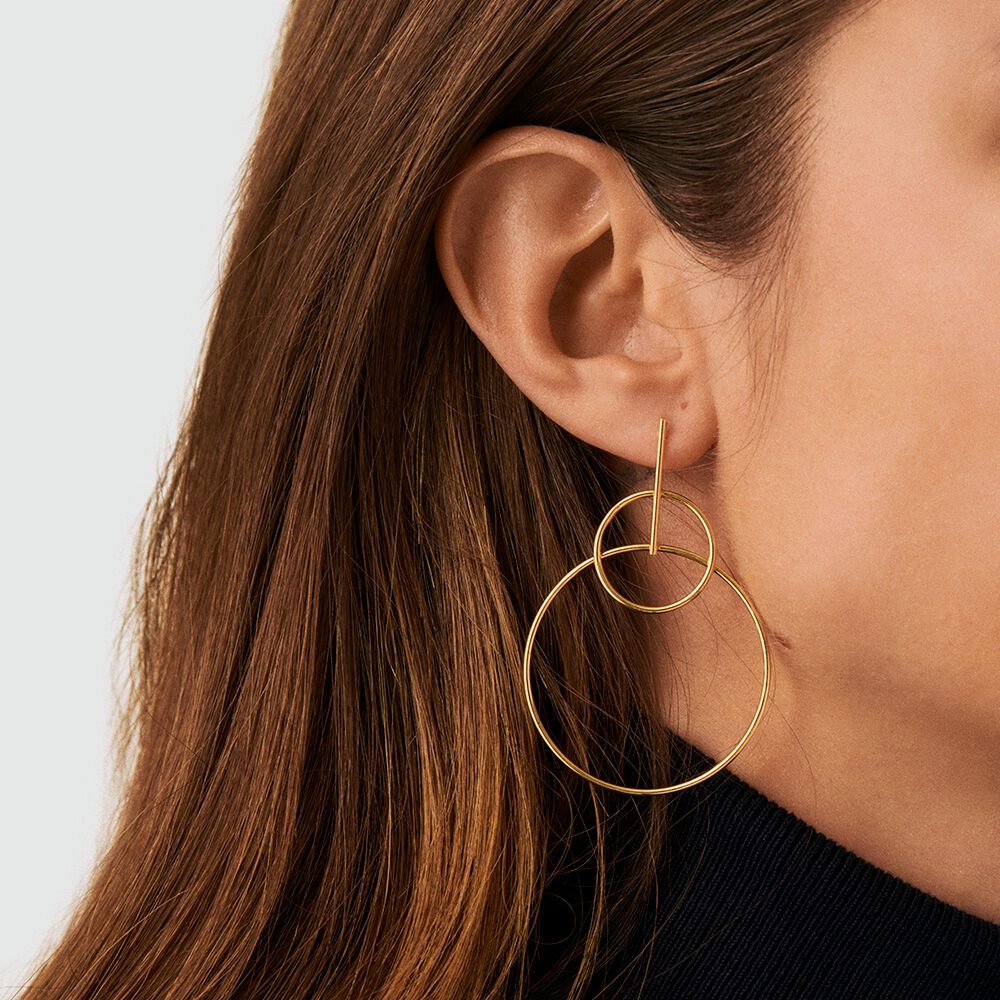 Pendientes largos CASSINI - Dorado - Pendientes circulares  | Agatha
