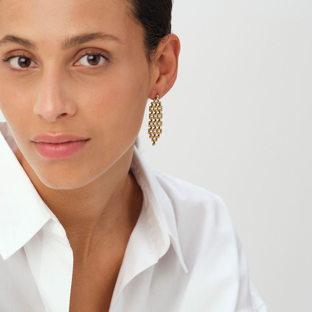 Pendientes largos MINUIT - Dorado - Pendientes de boda  | Agatha