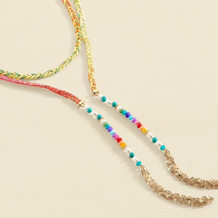 Collar largo ADICTION - Multicolor / Oro - Collares  | Agatha