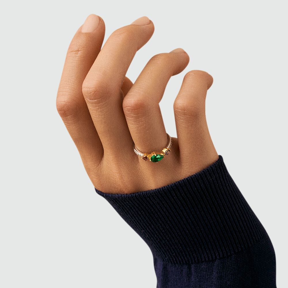Anillo fino ASTRE - Multicolor / Oro - Anillos  | Agatha