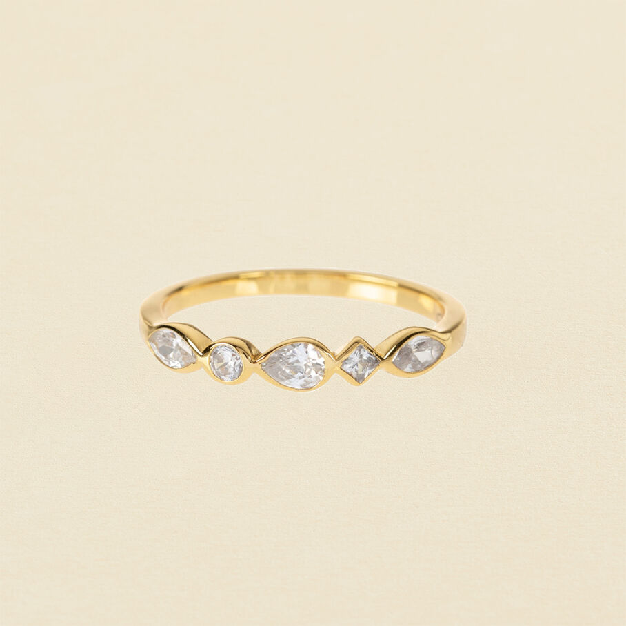 Anillo fino SIMETRIA - Cristal / Oro - Anillos  | Agatha