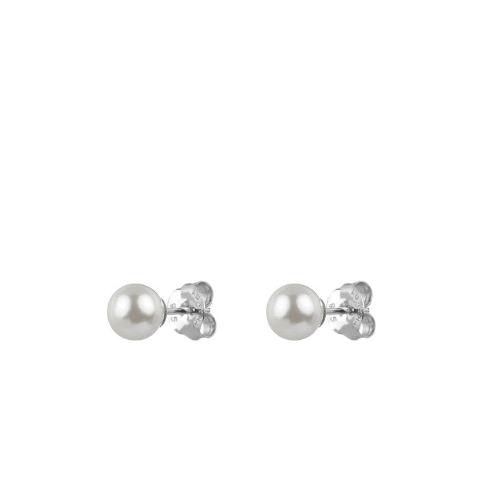 Pendientes cortos PERLAS - Perla / Plata - Pendientes  | Agatha