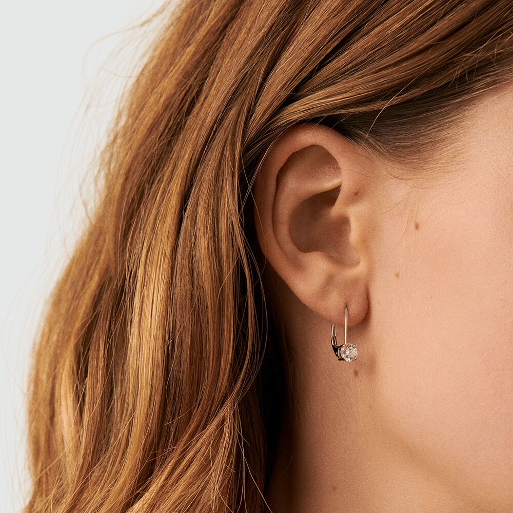 Pendientes largos SOL - Cristal / Plateado - Pendientes para dormir  | Agatha