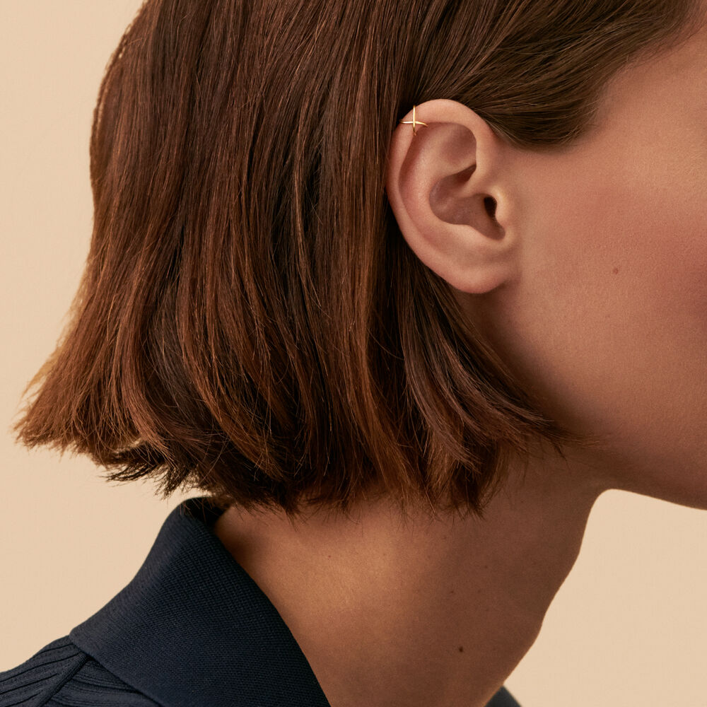 Ear cuff CRUZADO - Dorado - Piercings  | Agatha