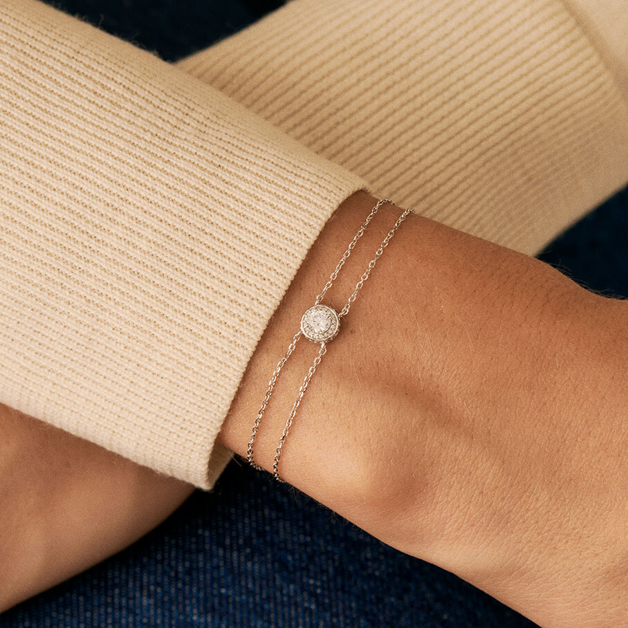 Pulsera de cadena IMPERIAL - Cristal / Plateado - Pulseras  | Agatha