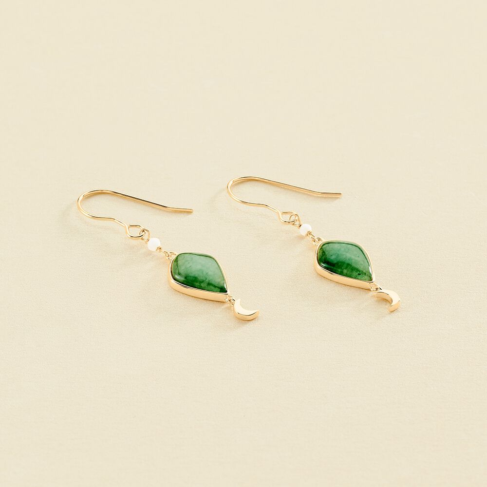 Pendientes largos MOON - Aventurine - Pendientes  | Agatha