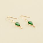 Pendientes largos MOON - Aventurine - Pendientes  | Agatha