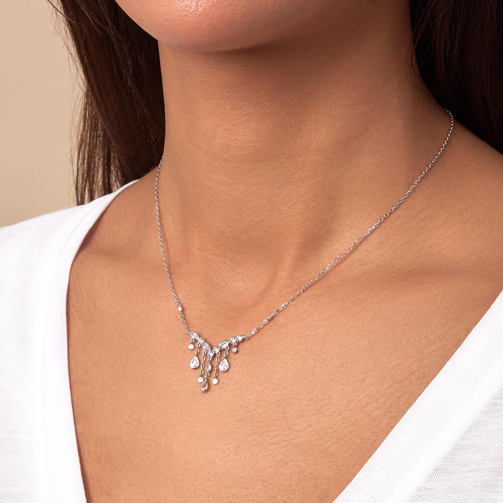 Collar corto NIAGARA - Cristal / Plateado - Collar corto  | Agatha