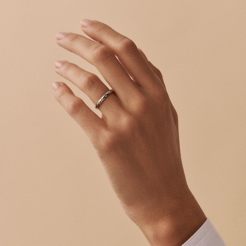 Anillo fino ALIANZA Cristal Plateado 02250151-136-51 Agatha