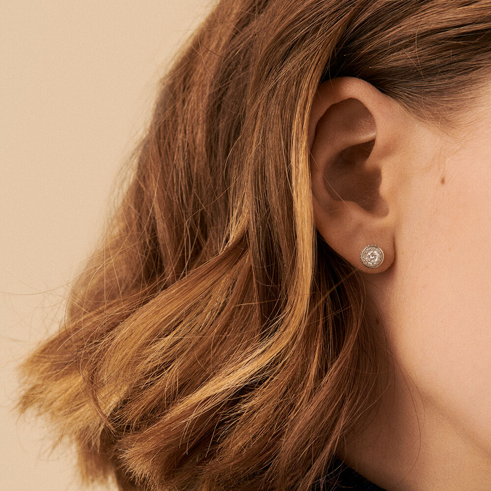 Pendientes cortos IMPERIAL - Cristal / Plateado - Pendientes  | Agatha