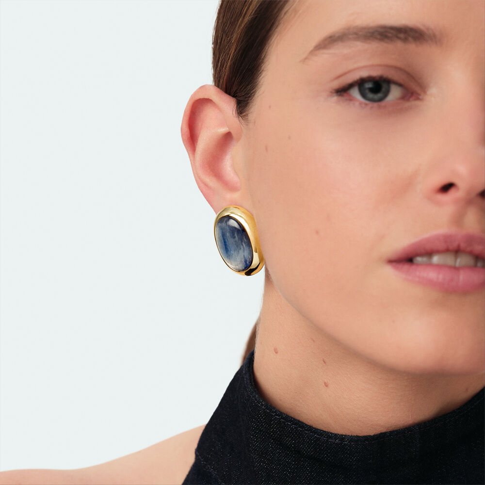 Pendientes largos LA RIVIERA - Azul / Oro - Pendientes largos  | Agatha