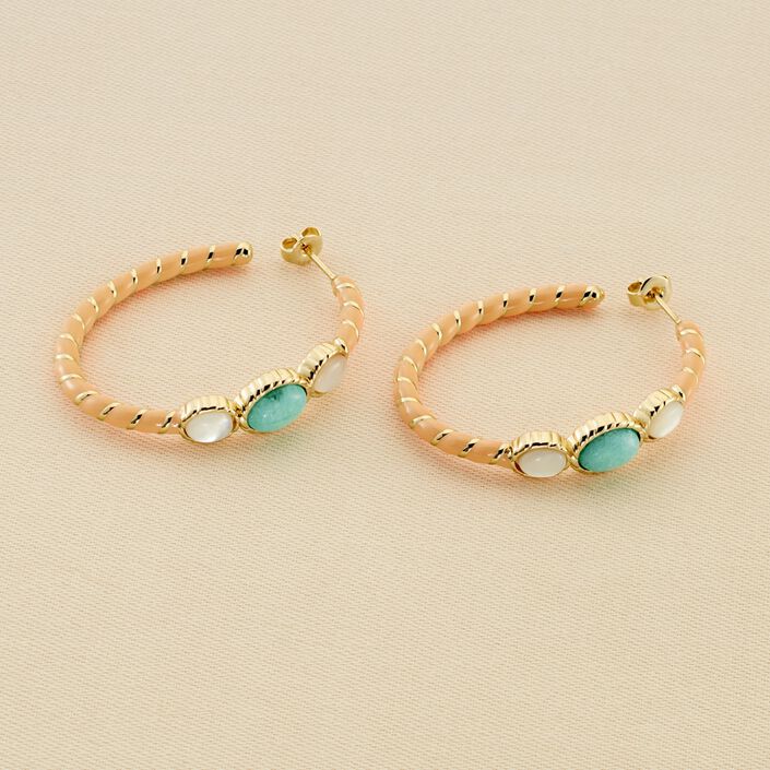 Criollas ARLEQUIN - Naranja / Oro - Pendientes  | Agatha