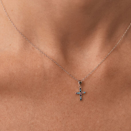 Collar corto COLCRUZ - Multicolor / Plata - Collares  | Agatha