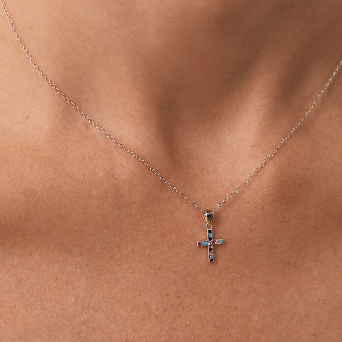 Collar corto COLCRUZ - Multicolor / Plata - Collares  | Agatha